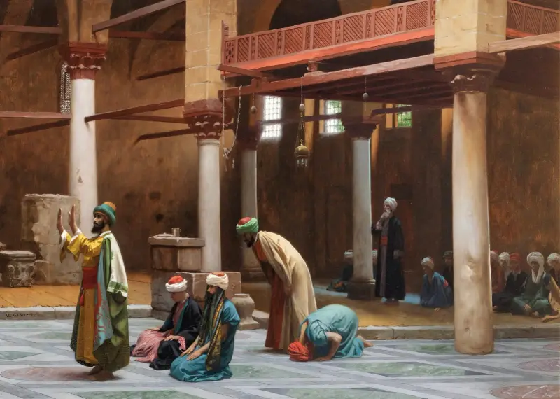 Böner i moskén av Jean-Léon Gérôme