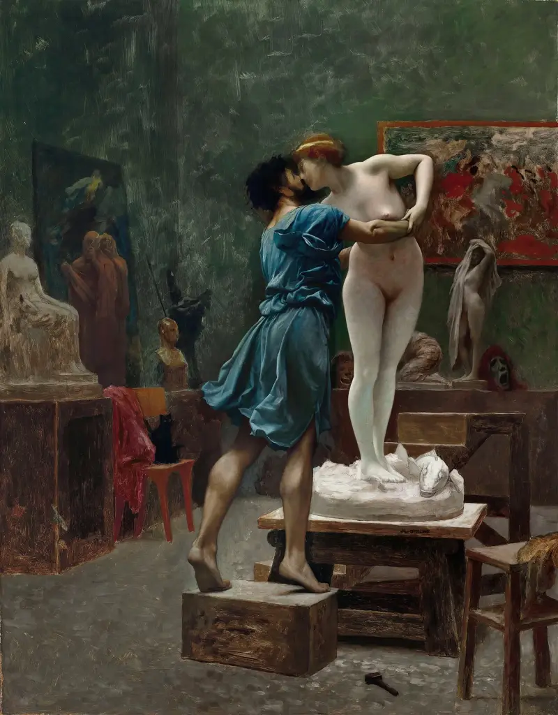 Pygmalion et Galatée, esquisse à l’huile av Jean-Léon Gérôme