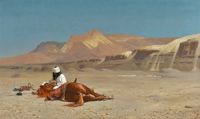Rider and His Steed In The Desert av Jean-Léon Gérôme