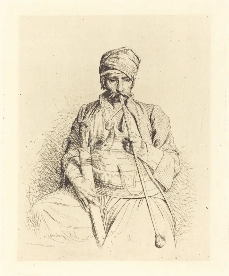 Seated Arab with Pipe von Jean-Léon Gérôme