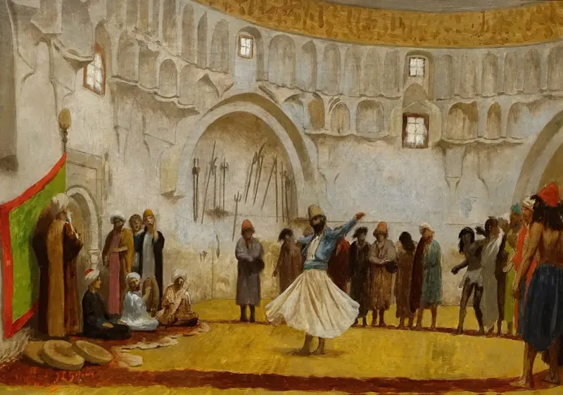 Skiss till Le derviche tourneur (Den snurrande dervischen) av Jean-Léon Gérôme