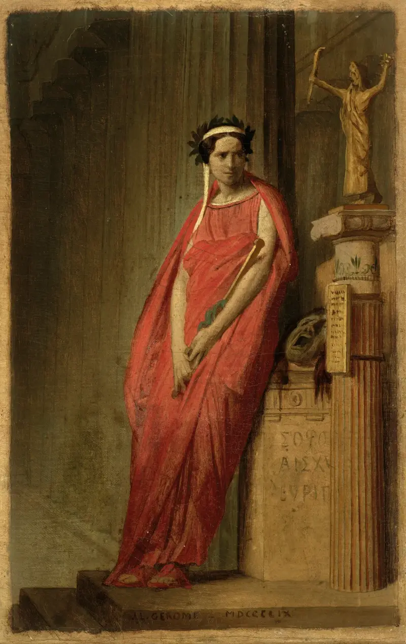Skizze für das Porträt von Rachel Félix (1821–1858) als Melpomene, Muse der Tragödie von Jean-Léon Gérôme