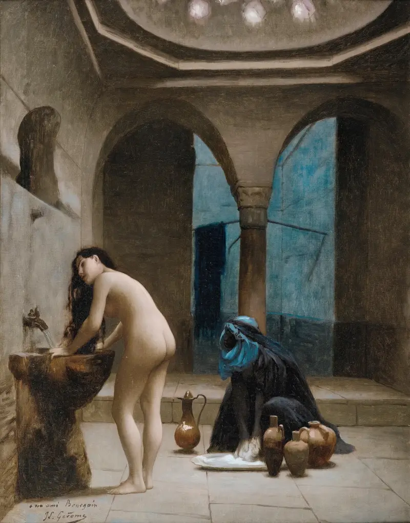 Studie till en morisk badscen, turkisk kvinna i badet av Jean-Léon Gérôme