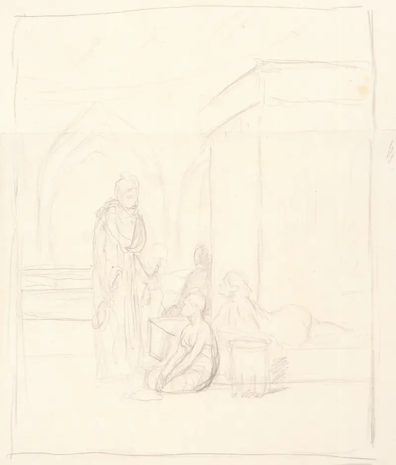 Studie till 'I haremet' av Jean-Léon Gérôme