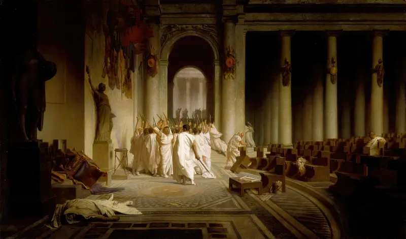 Caesars död av Jean-Léon Gérôme