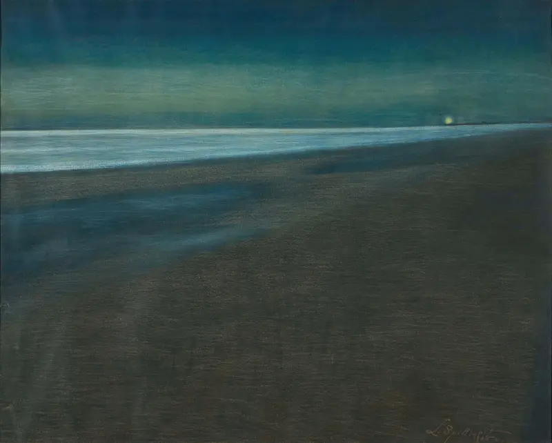 Strandvy om natten av Léon Spilliaert