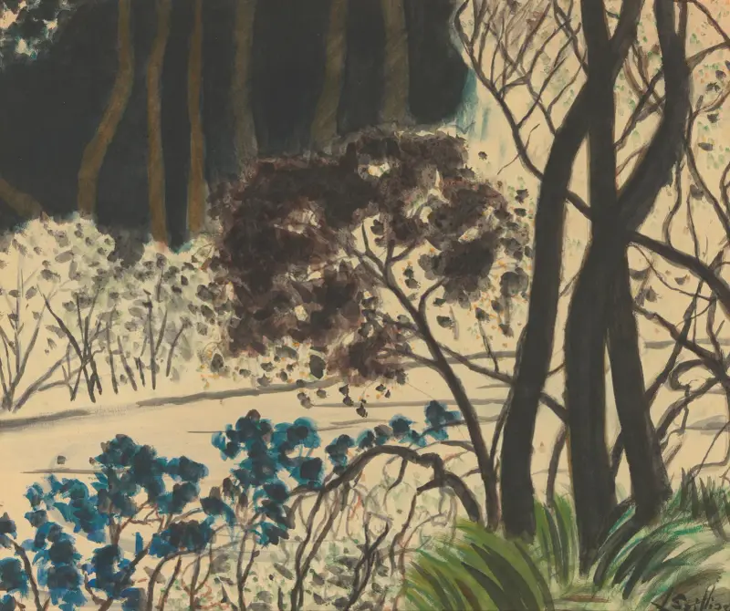 Bosgezicht (Skogsutsikt) av Léon Spilliaert
