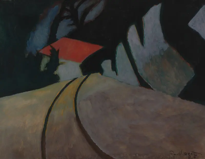 Landskap med rött tak av Léon Spilliaert