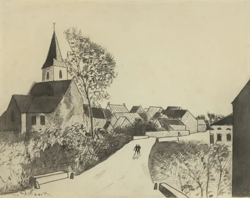 Landskap för 'Au temps que Nanette était perdue' av Léon Spilliaert