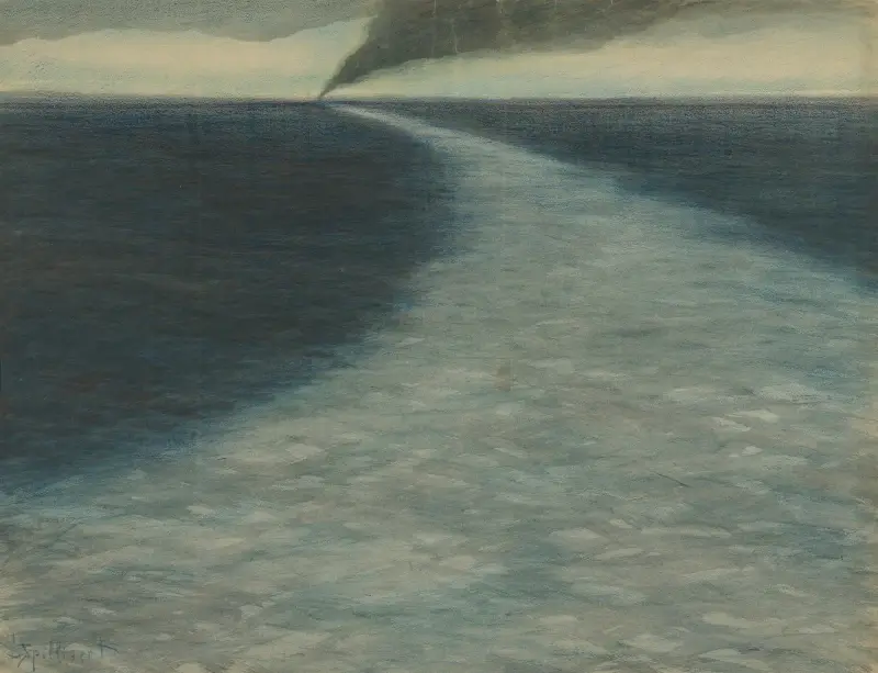 Marin med kölvatten av Léon Spilliaert