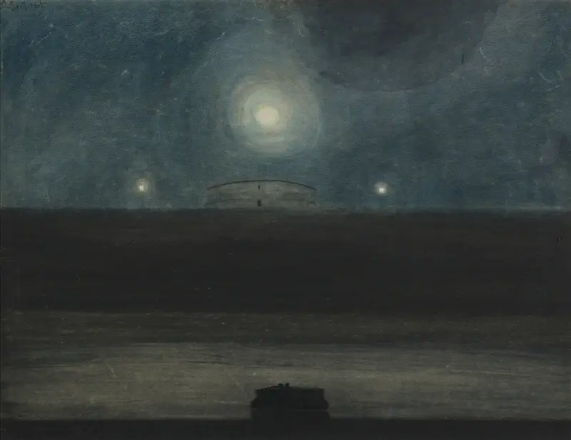 Strand med måne av Léon Spilliaert