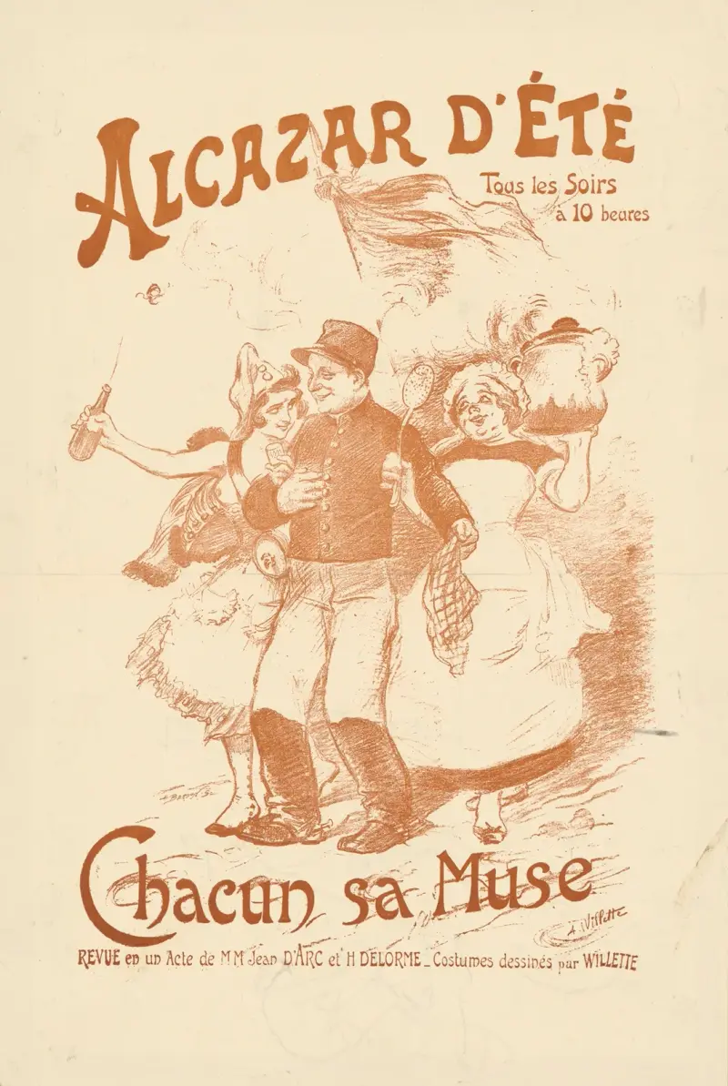 Alcazar d’été. Chacun sa Muse. Revue en un Acte von Adolphe Léon Willette