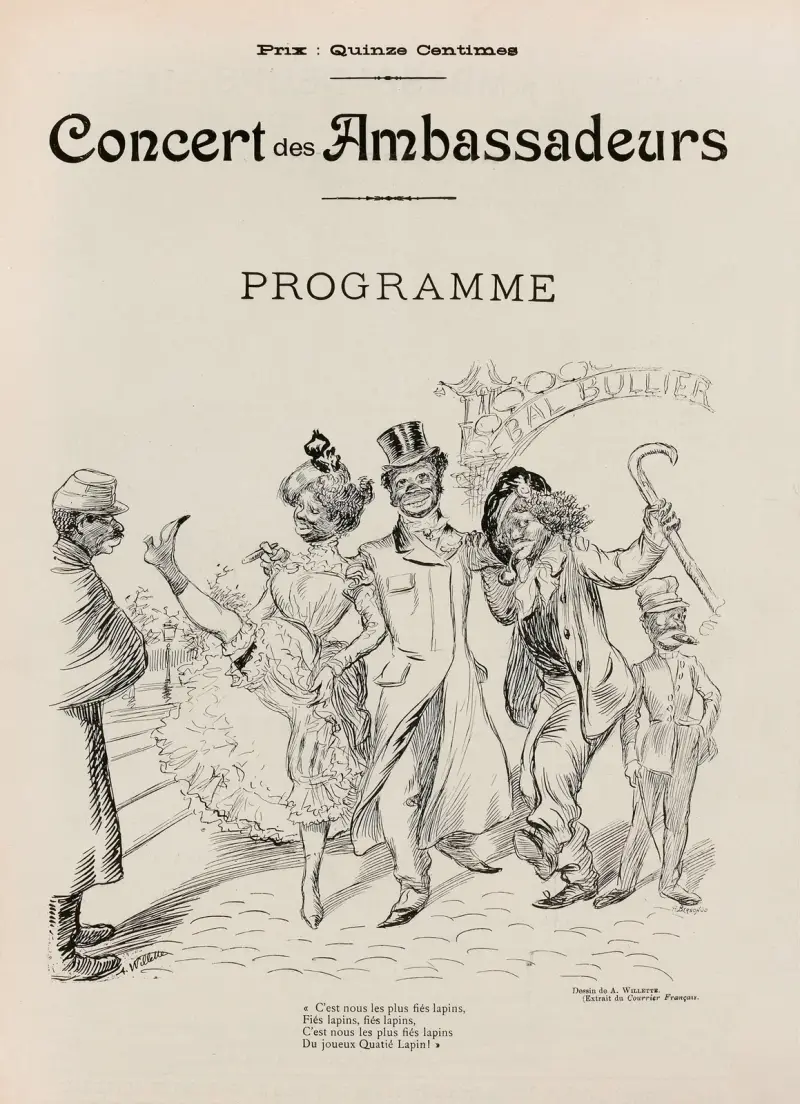 Concert des Ambassadeurs Programme C’est nous les plus fiés lapins av Adolphe Léon Willette