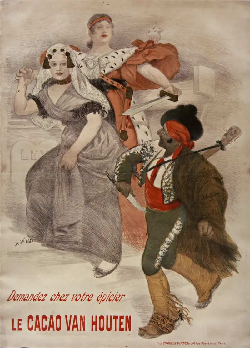 Demandez chez votre épicier le cacao Van Houten, 1894 – nr 1 av Adolphe Léon Willette
