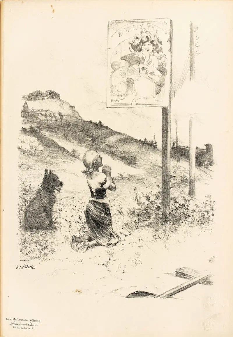 Originalzeichnung von Adolphe Léon Willette