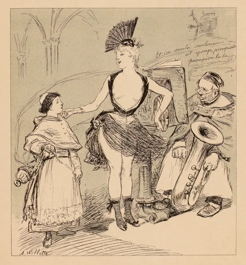 Entre carême et mi-carême il y a encore de la place pour une risette av Adolphe Léon Willette