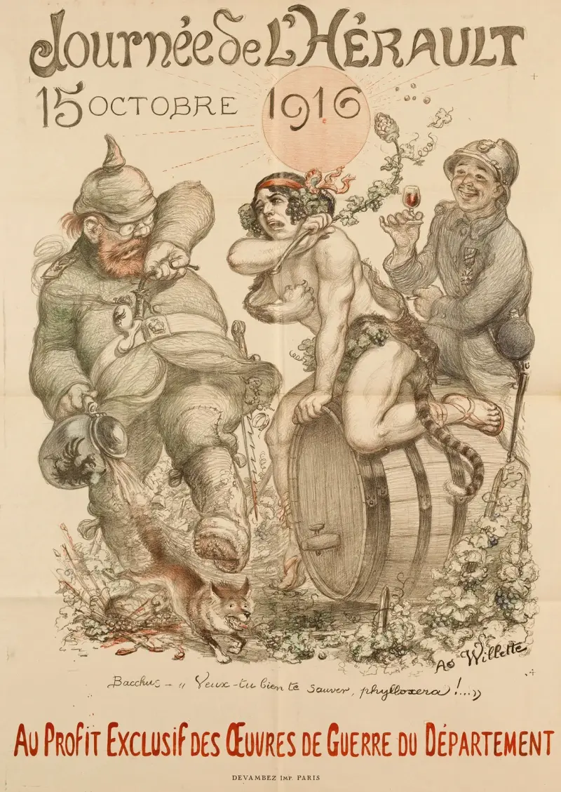 Journée de L’HERAULT 15 OCTOBRE 1916 AU PROFIT EXCLUSIF DES ŒUVRES DE GUERRE DU DEPARTEMENT. av Adolphe Léon Willette