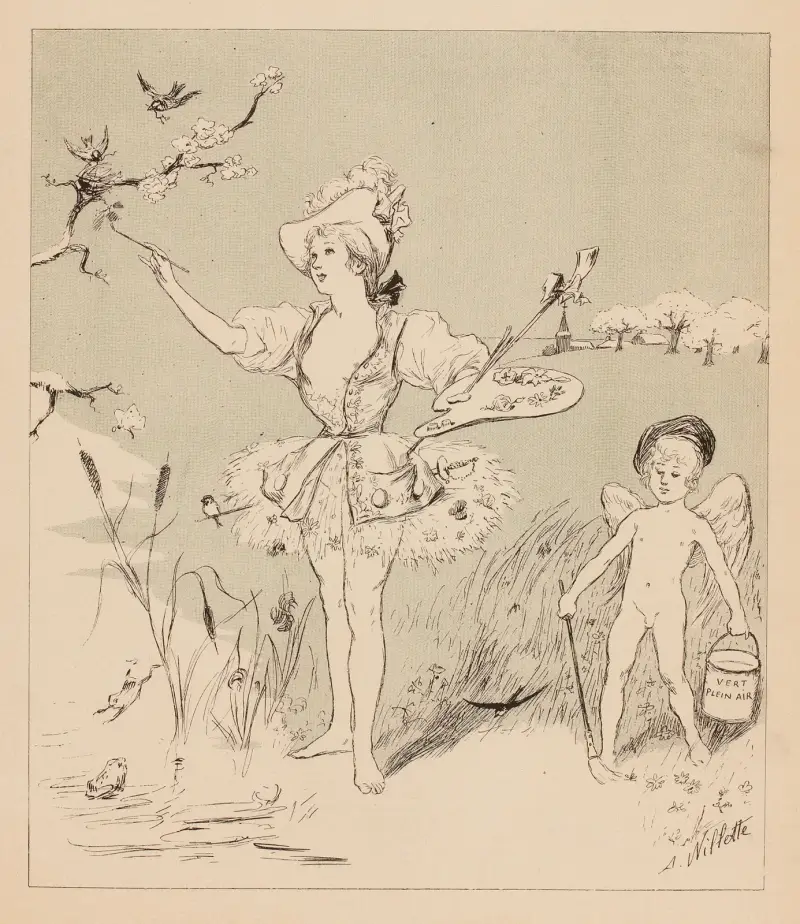 Le Chevalier Printemps nous prépare un chef-d’oeuvre av Adolphe Léon Willette