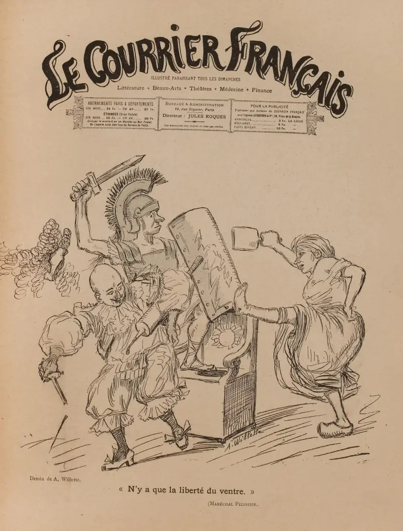 Le Courrier Français N’y a que la liberté du ventre av Adolphe Léon Willette