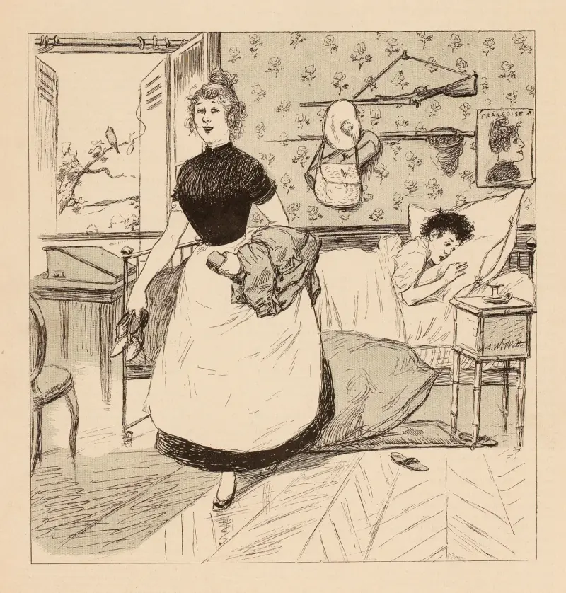 Méchante Je le dirai à maman av Adolphe Léon Willette