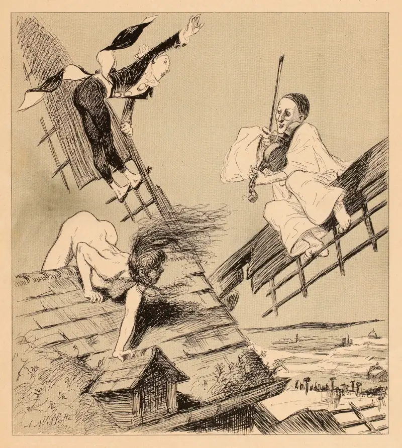 Monte là-haut av Adolphe Léon Willette