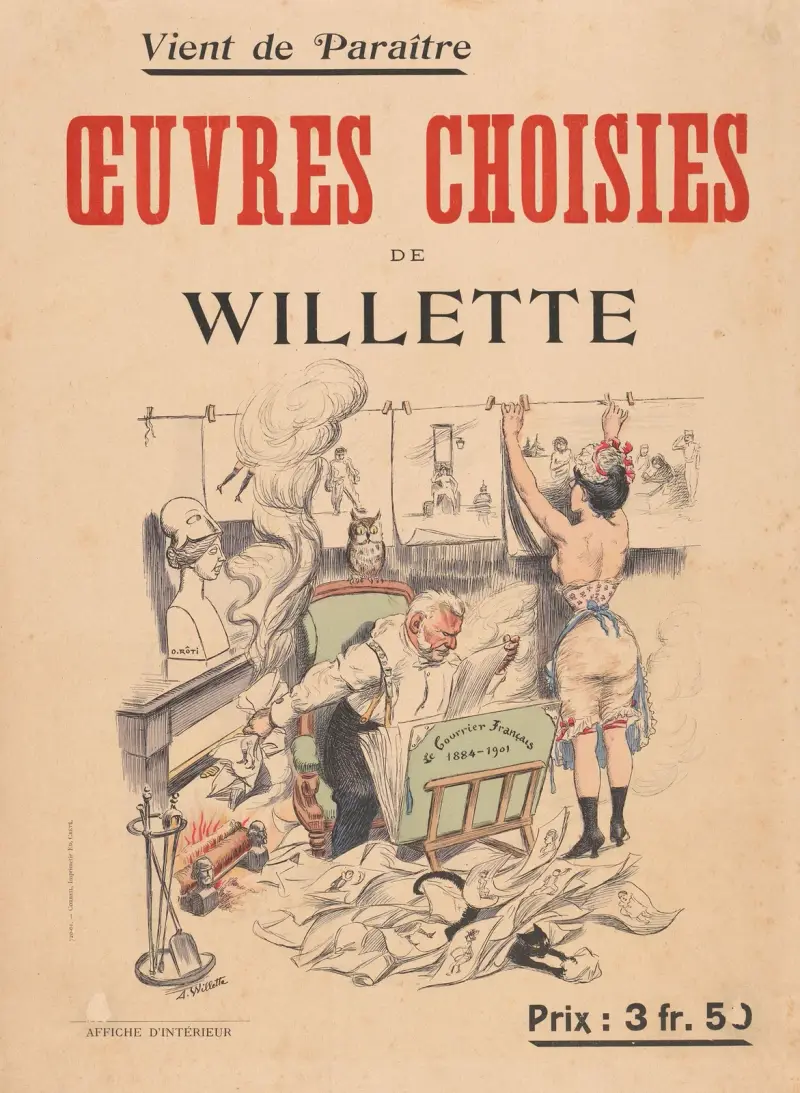 Werbeplakat für die Oeuvres Choisies von Adolphe Léon Willette von Adolphe Léon Willette
