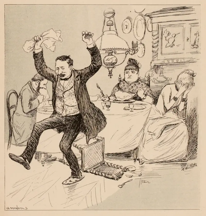 Interieurszene von Adolphe Léon Willette