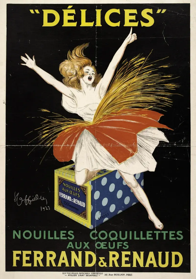 Nudlar med ägg, Ferrand et Renaud av Leonetto Cappiello