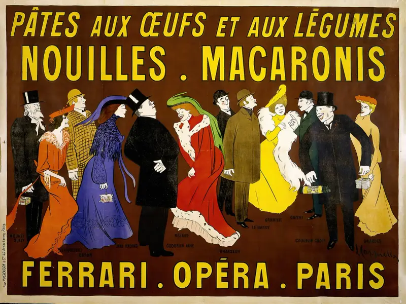 Affisch för nudlar och pasta av Leonetto Cappiello