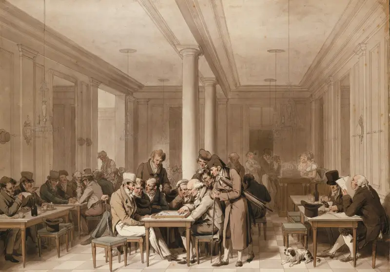 Interiör från ett stort parisiskt kafé av Louis-Léopold Boilly