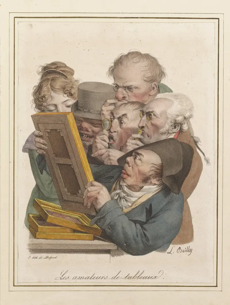 Znalci umění, z cyklu Grimaces, Louis-Léopold Boilly