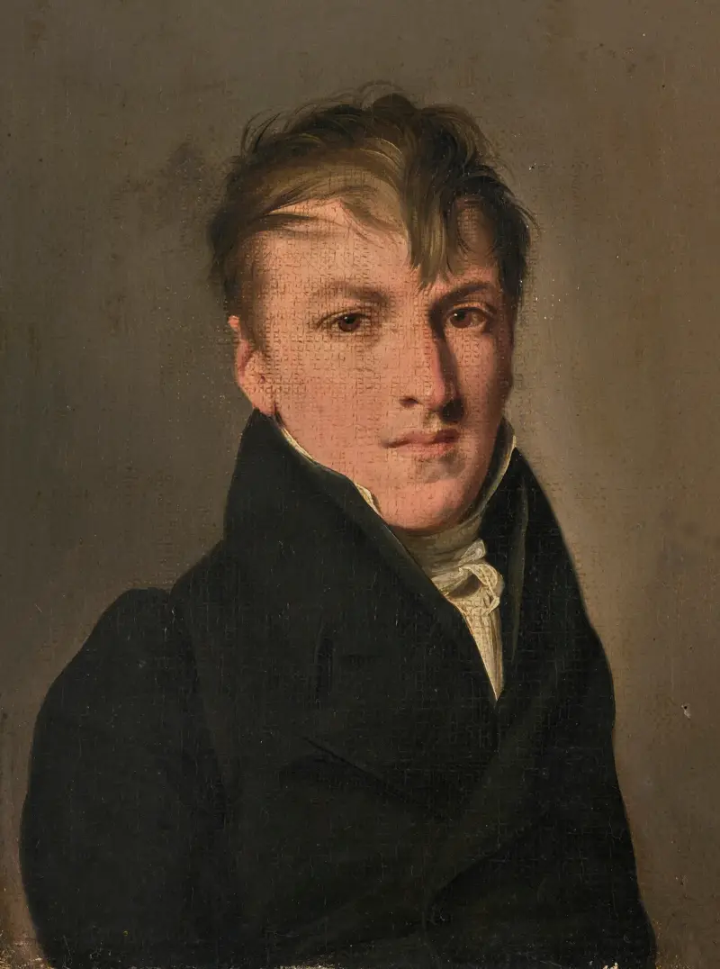 Porträtt av en ung man i svart kostym av Louis-Léopold Boilly