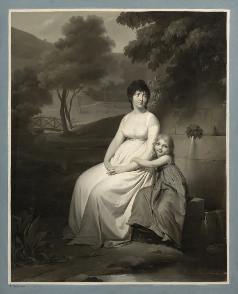 Portret Madame Tallien i jej córki w parku, Louis-Léopold Boilly