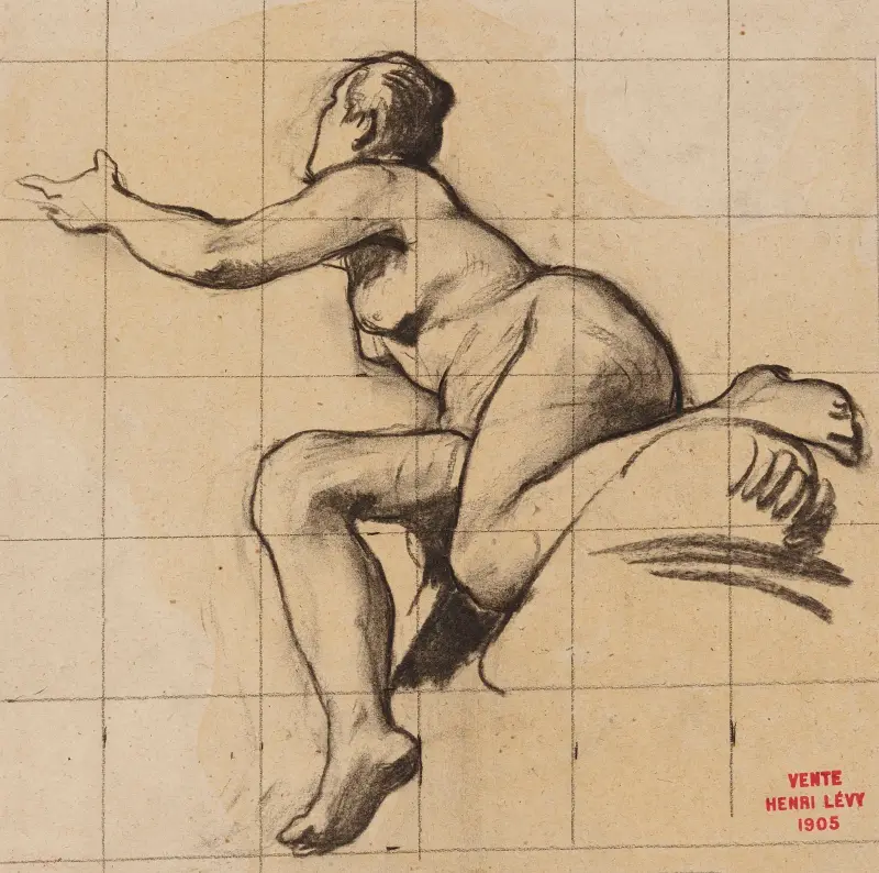 Etude de femme contorsionnée av Henri Leopold Lévy