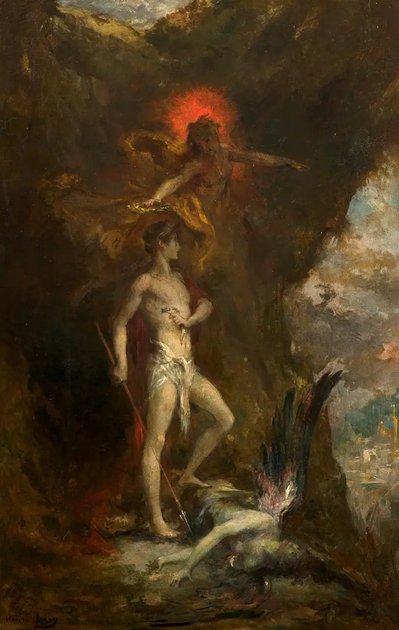Ödipus besiegt die Sphinx von Henri Leopold Lévy