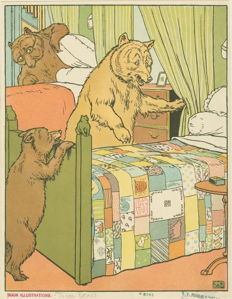 Mamma bear checks the beds av Leonard Leslie Brooke