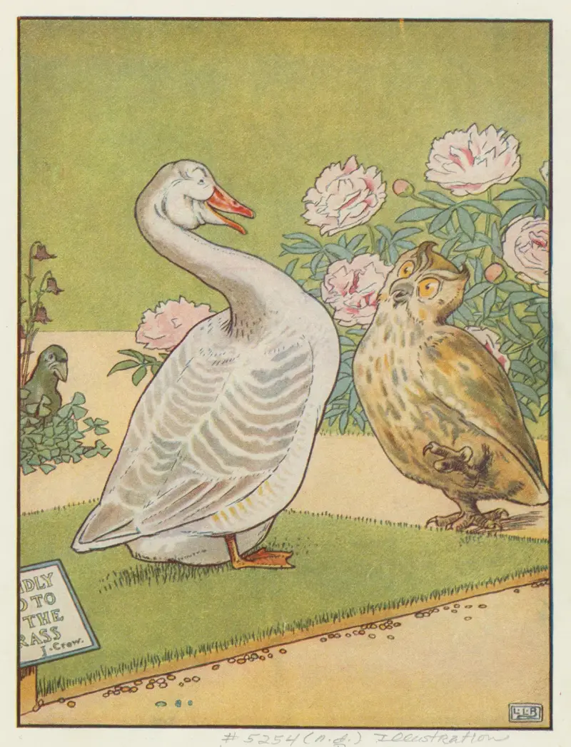 Eule und Gans im Gespräch von Leonard Leslie Brooke