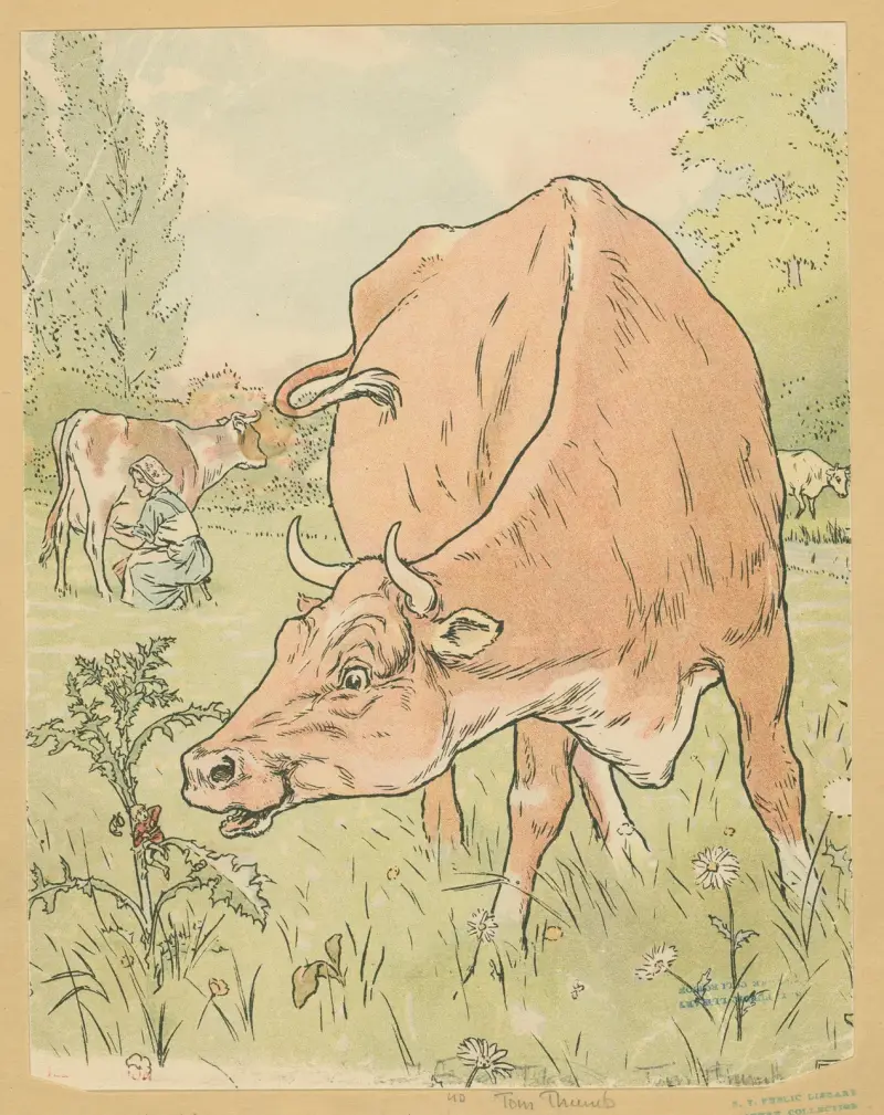 The cow sees Tom Thumb. av Leonard Leslie Brooke