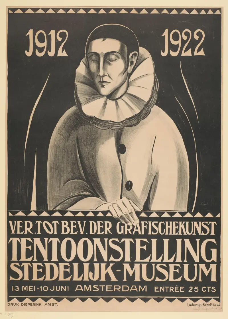 Affisch för en utställning på Stedelijk Museum, Amsterdam. 1922 av Lodewijk Schelfhout