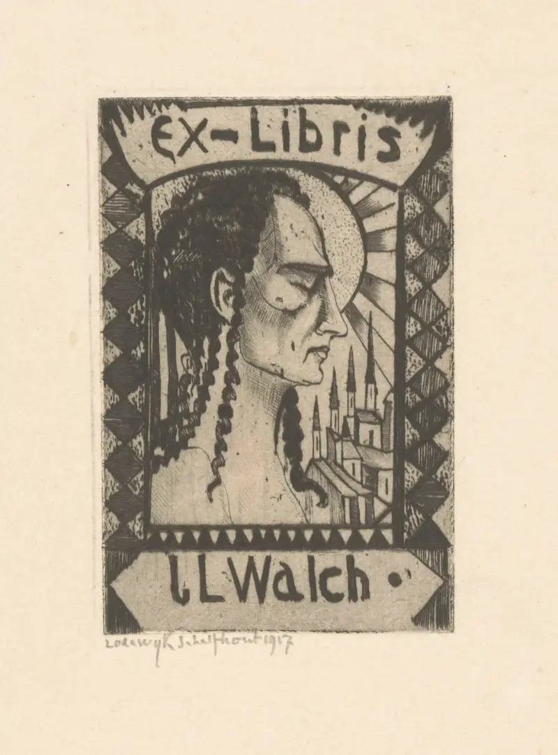 Ex libris van Jan Walch av Lodewijk Schelfhout