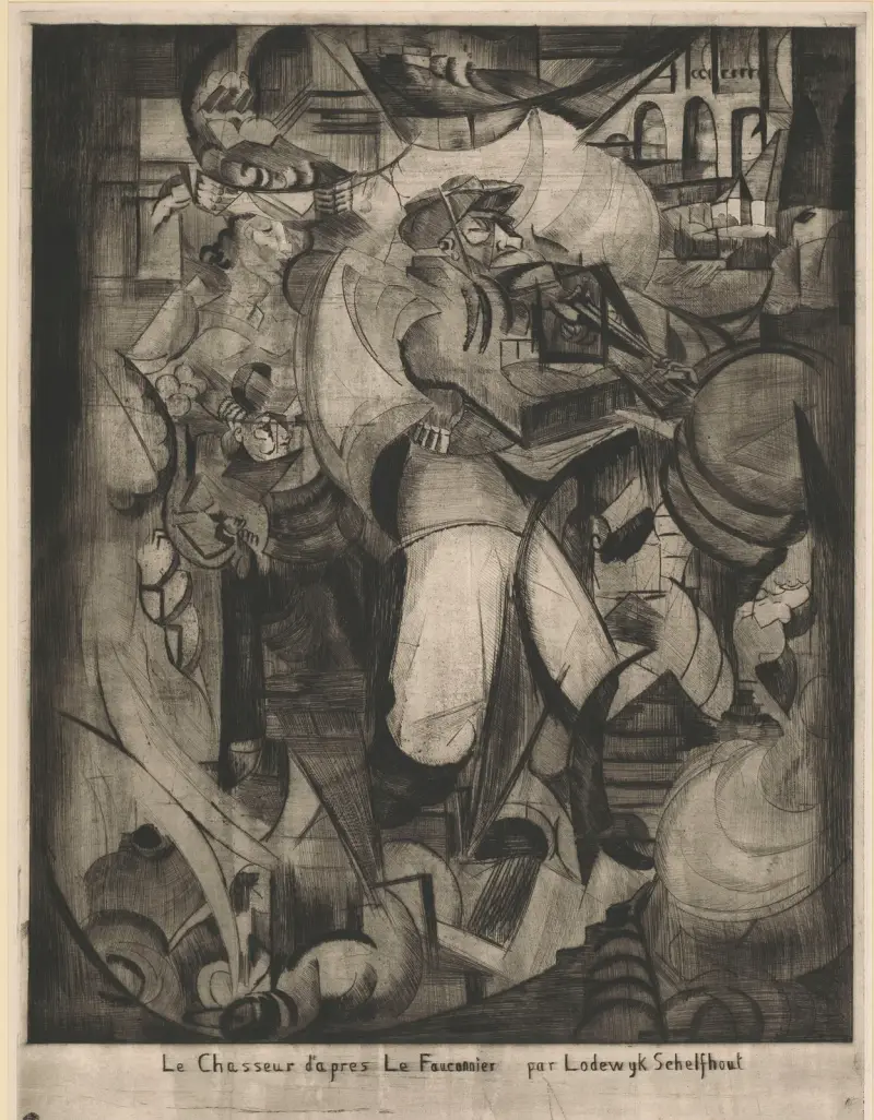 Tryck, efter Henri Victor Gabriel Le Fauconnier av Lodewijk Schelfhout