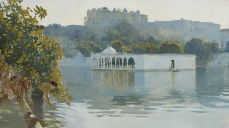 Sjön vid Oodeypore, Indien av Edwin Lord Weeks
