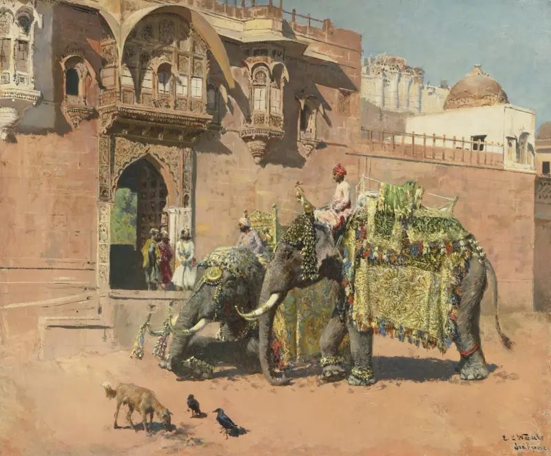 Rajahns elefanter i Jodhpur av Edwin Lord Weeks