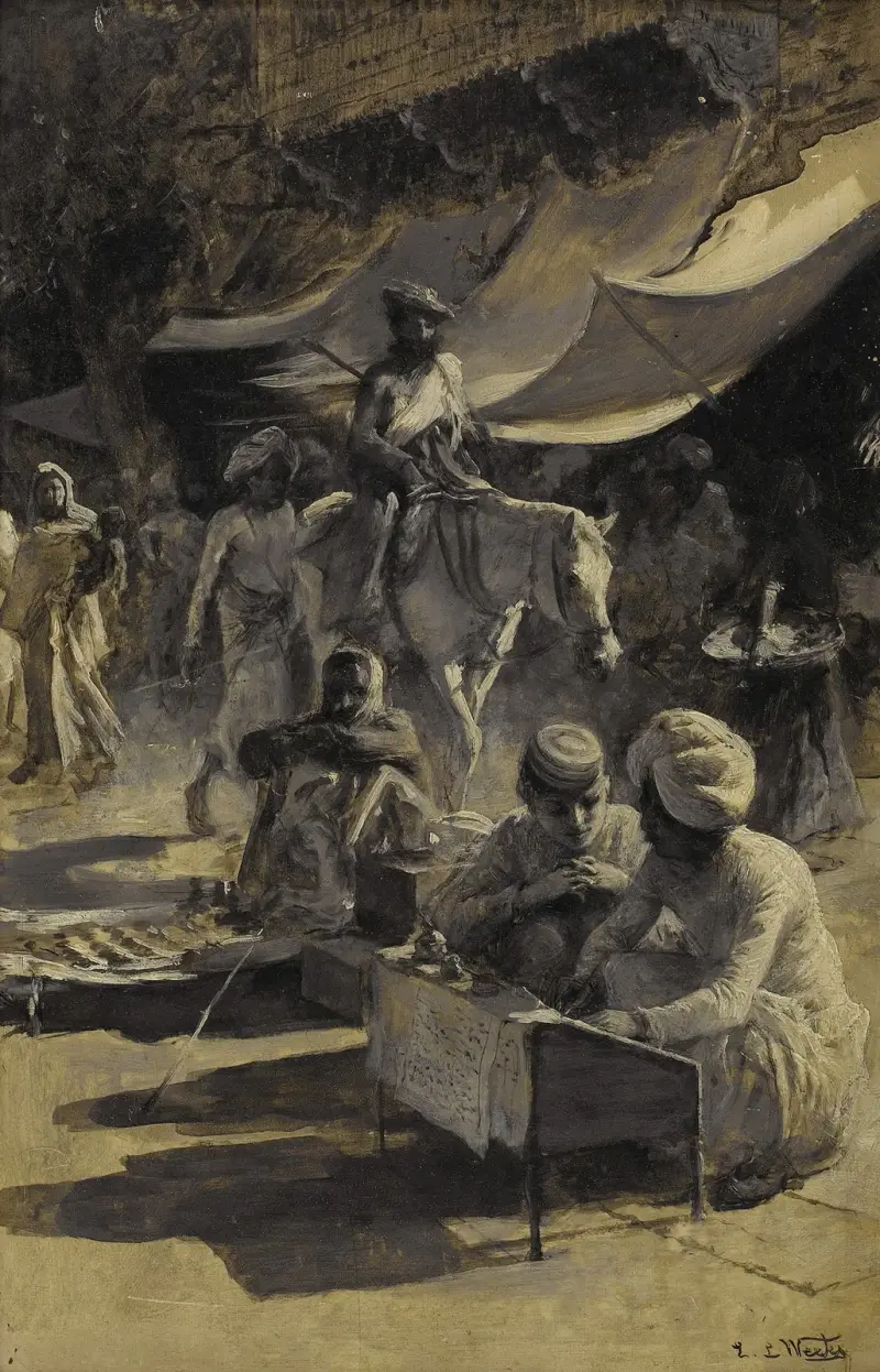 Untitled, Street life av Edwin Lord Weeks