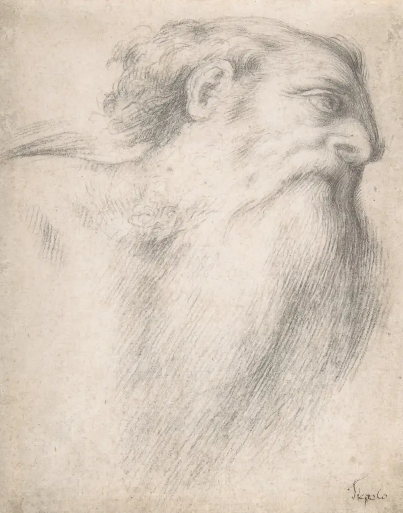 Huvud av en skäggig man av Lorenzo Lotto
