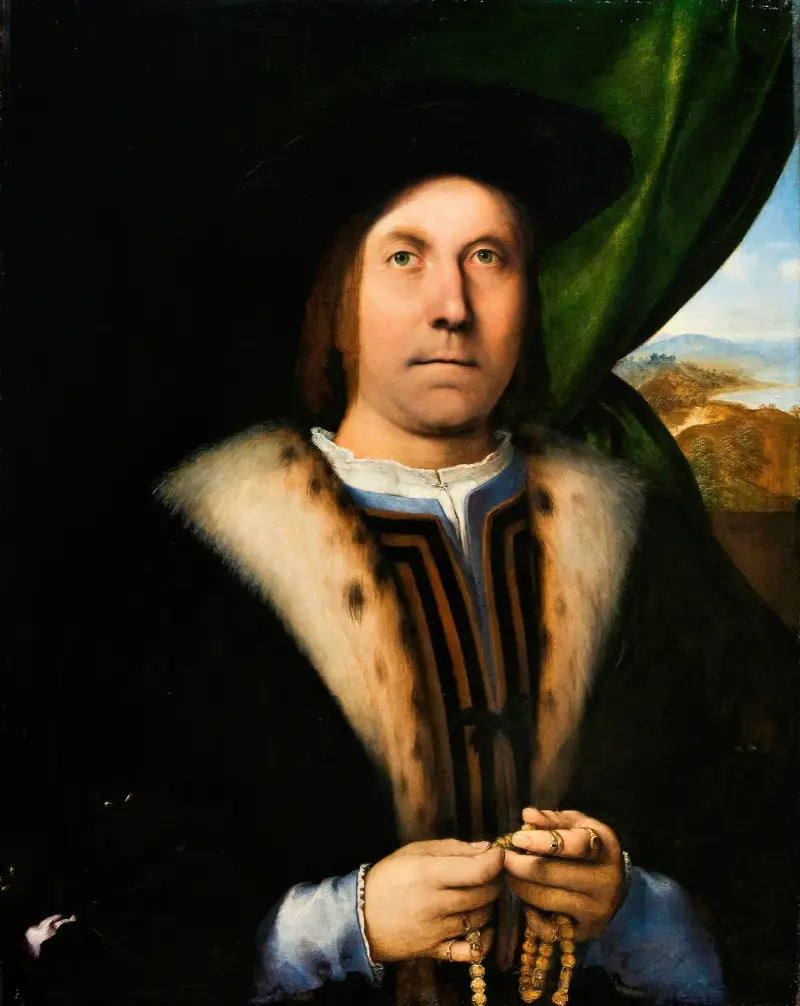 Portrait of a Man with a Rosary av Lorenzo Lotto