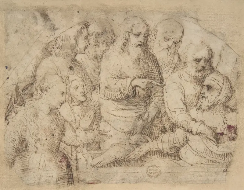 Raising of Lazarus av Lorenzo Lotto