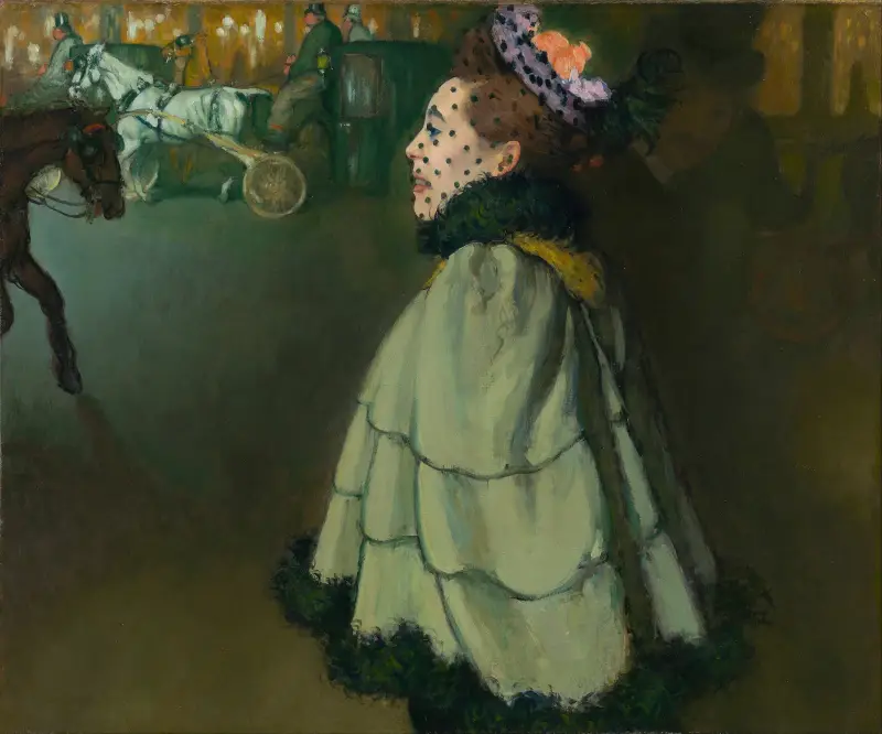Woman at the Champs-Élysées by night av Louis Anquetin