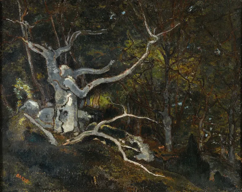 Skogen i Fontainebleau, 'Reine Blanche' av Antoine-Louis Barye