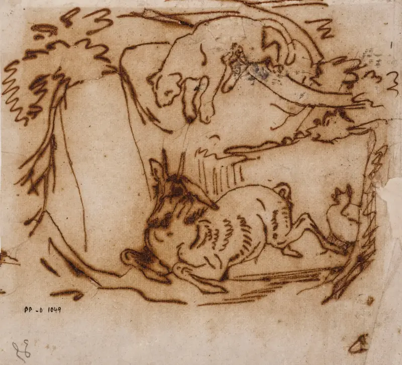 Jaguar guettant une antilope av Antoine-Louis Barye